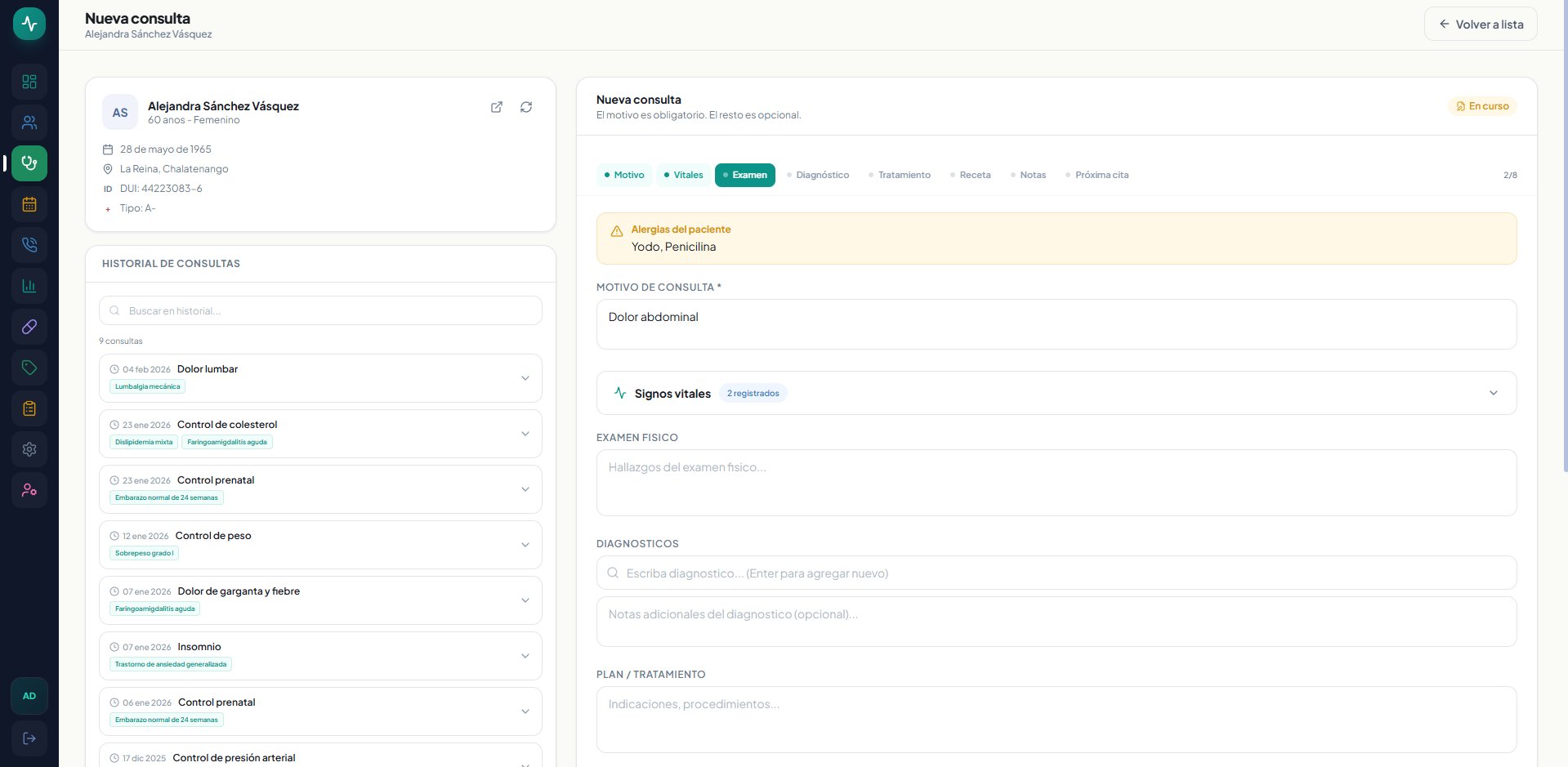 Formulario de consulta OCMED